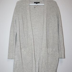 Banana Republic Light Gray Open-Front Cardigan